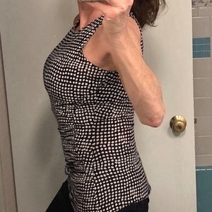 The Limited Women's Draped or Ruched Sleeveless Top Black & White Size XS